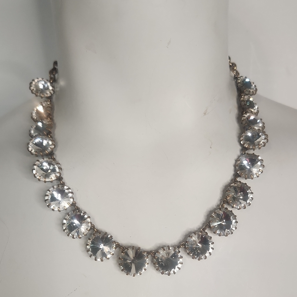 J. Crew Silver Crystal Necklace